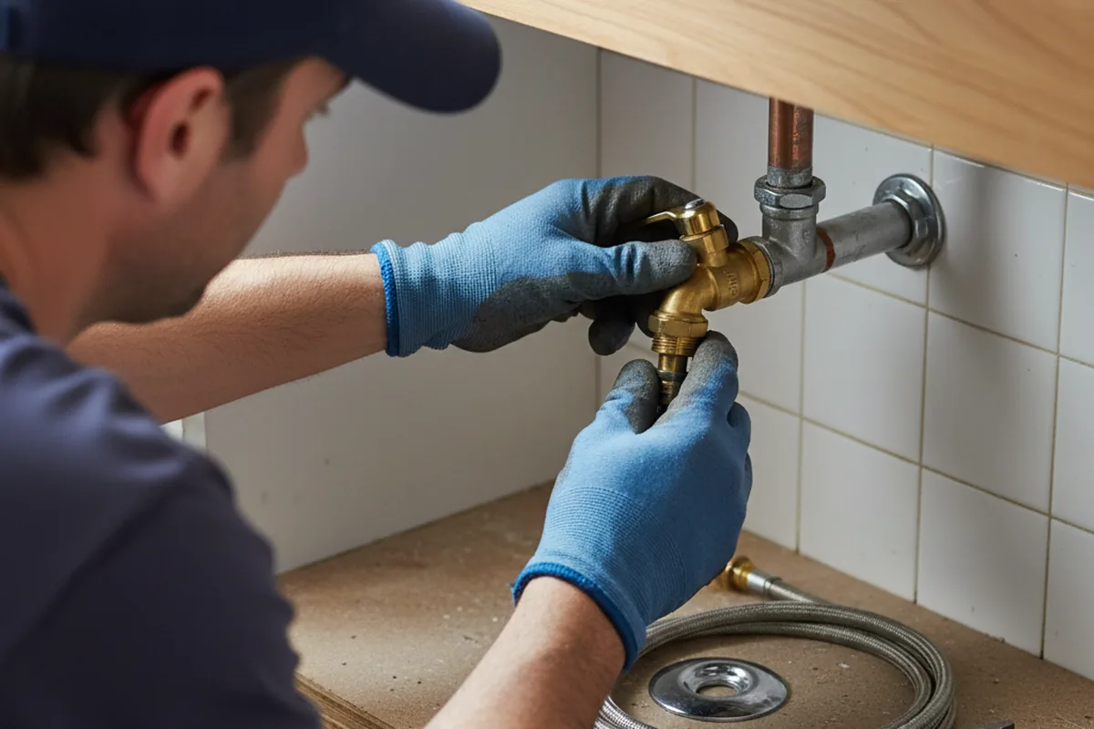 Shutoff valve and fitting work during Burst Pipe Repair in Edgewater